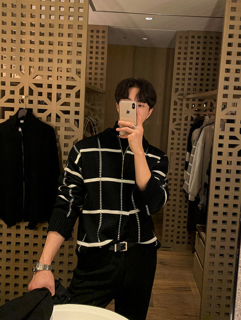 Men's Retro Lapels Knitwear Top